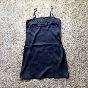 NWT Black Slip Dress With Slit